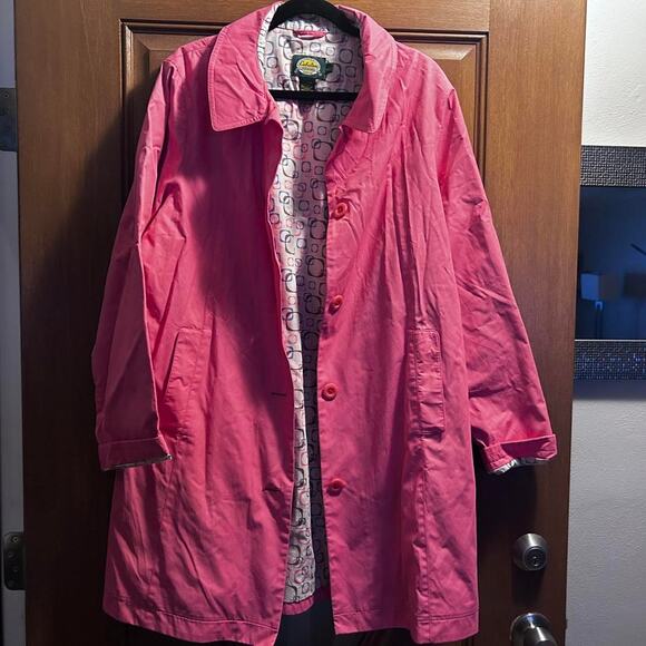 Pink cabelas lightweight windbreakerrain trench Large Womens - Picture 2 of 4